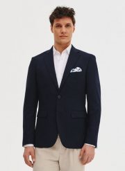 PAKO LORENTE - Granatowa marynarka męska. Garnitury Pako Lorente, na co dzień, m, bez wzorów, z elastanu. Za 299.99 zł.