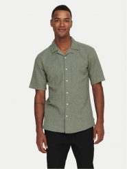 Only & Sons Koszula Caiden 22025116 Zielony Slim Fit. Zielone koszule Only & Sons, m, bez wzorów, ze lnu, bez kołnierzyka, bez ramiączek. Za 239.99 zł.
