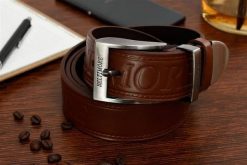 Beltimore męski skórzany pasek szeroki jeans koniak 522 : Kolory - brązowy, beżowy, Rozmiar pasków - r.125-140 cm. Brązowe paski bez wzorów, z jeansu. Za 59.90 zł.