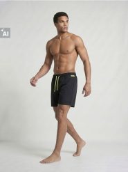 Szorty kąpielowe z odblaskowymi elementami U DYNAMIC - czarny. Czarne krótkie spodenki sportowe Sinsay, l, bez wzorów. Za 29.99 zł.