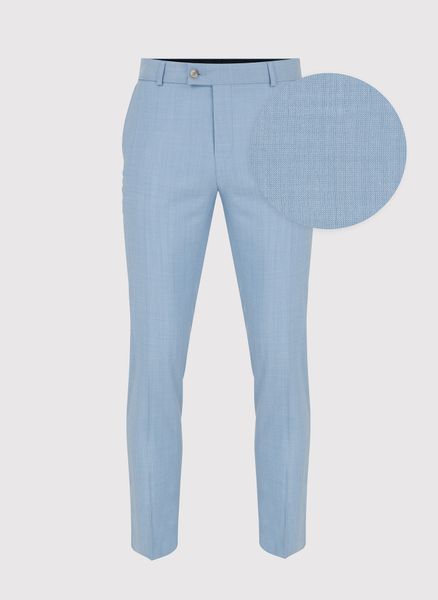 PAKO LORENTE – Błękitne męskie spodnie garniturowe. Niebieskie eleganckie spodnie Pako Lorente, m, bez wzorów, z wełny. Za 499.99 zł.