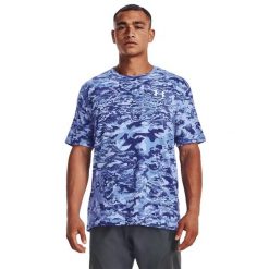 Koszulka Męska Sportowa Under Armour. Niebieskie t-shirty sportowe Under Armour, bez wzorów, bez ramiączek, na fitness i siłownię. Za 106.50 zł.