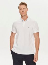 Tommy Hilfiger Polo Palm Under Collar MW0MW34738 Biały Regular Fit. Białe koszulki polo Tommy Hilfiger, m, bez wzorów, z bawełny, bez kołnierzyka, bez ramiączek. Za 249.99 zł.