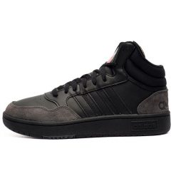 Buty lifestyle męskie Adidas Hoops 3.0 Mid HP7939. Czarne buty sportowe casual Adidas, bez wzorów, bez zapięcia. Za 249.00 zł.