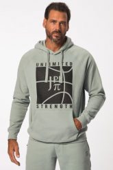 Męska Bluza z kapturem fitness koszykarski nadruk. Szare bluzy z kapturem JAY-PI, m, bez wzorów, z bawełny, z kapturem. Za 279.99 zł.