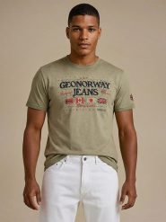 Geographical Norway Koszulka "Jeans" w kolorze khaki rozmiar: S. Brązowe bezrękawniki Geographical Norway, s, bez wzorów, z bawełny, bez kołnierzyka, bez ramiączek. Za 61.31 zł.