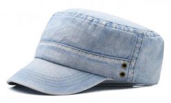 Jeansowa Czapka z Daszkiem (Patrolówka) - Pako Jeans - Błękitna. Niebieskie czapki z daszkiem Pako Jeans, na lato, bez wzorów, z bawełny. Za 55.00 zł.