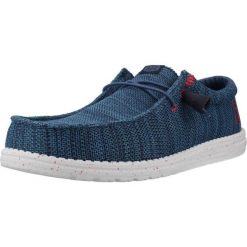 Buty HEY DUDE WALLY STRETCH SOX Niebieski. Niebieskie buty turystyczne Hey dude, bez wzorów, z tkaniny, bez zapięcia, trekkingowe. Za 204.99 zł.