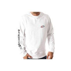 Bluza sportowa męska Diesel Girk-K14. Białe bluzy bez kaptura Diesel, m, bez wzorów, z bawełny, bez kaptura. W wyprzedaży za 192.00 zł.