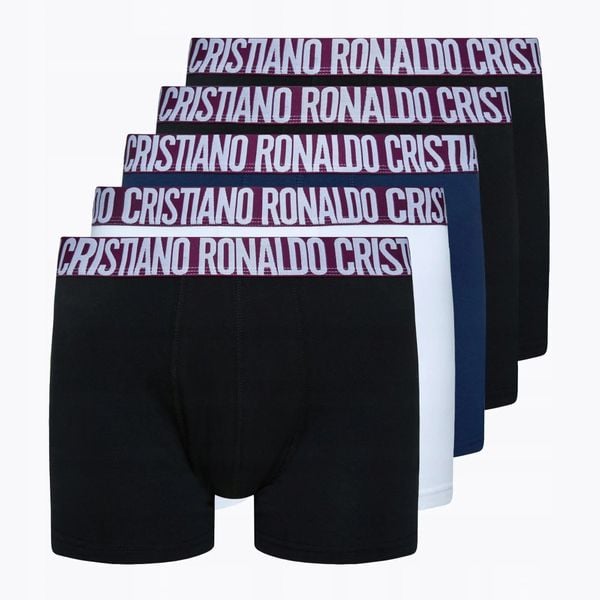 BOKSERKI MĘSKIE BAWEŁNIANE CRISTIANO RONALDO BIELIZNA ZESTAW 5 SZTUK XXL. Bokserki CR7 Cristiano Ronaldo, m, bez wzorów, z bawełny. Za 140.10 zł.