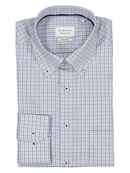 Eterna Koszula - Modern fit - w kolorze błękitnym rozmiar: 43. Niebieskie koszule Eterna, bez wzorów, z bawełny, bez kołnierzyka, bez ramiączek. Za 100.75 zł.