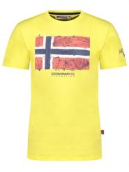 Geographical Norway Koszulka "Jpalm" w kolorze żółtym rozmiar: S. Żółte bezrękawniki Geographical Norway, s, bez wzorów, z bawełny, bez kołnierzyka, bez ramiączek. Za 75.16 zł.