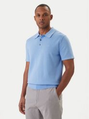 Calvin Klein Polo Supima LV04LC326G Niebieski Regular Fit. Niebieskie koszulki polo CALVIN KLEIN, m, bez wzorów, z bawełny, bez kołnierzyka, bez ramiączek. Za 399.99 zł.