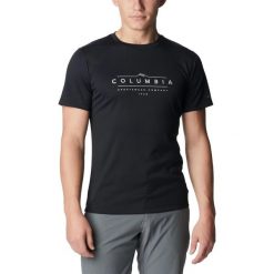 Koszulka sportowa męska Columbia Zero Rules Graphic z krótkim rękawem. Czarne t-shirty sportowe Columbia, bez wzorów, bez ramiączek, trekkingowe. Za 179.00 zł.