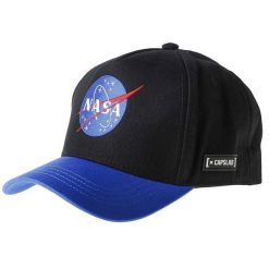 Czapka Z Daszkiem Z Kontrastowym Panelem NASA Space Mission. Czarne czapki z daszkiem Capslab, bez wzorów. Za 173.99 zł.