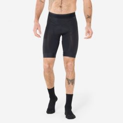 Second Life - Spodenki pod szorty na rower MTB męskie... - Stan Doskonały. Czarne spodenki rowerowe ROCKRIDER, l, bez wzorów, z elastanu, rowerowe. Za 72.00 zł.