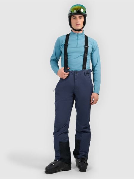 4F Spodnie narciarskie z szelkami membrana 5000 męskie - granatowe 3XL. Niebieskie spodnie narciarskie i snowboardowe 4F, m, bez wzorów, z materiału, narciarskie. W wyprzedaży za 199.99 zł.