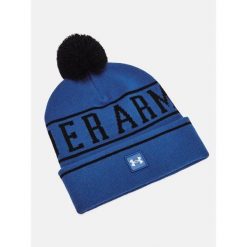 Czapka zimowa męska Under Armour ciepła z pomponem. Niebieskie czapki zimowe Under Armour, bez wzorów. Za 124.20 zł.