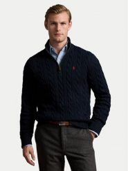Polo Ralph Lauren Sweter 710810841001 Granatowy Regular Fit. Niebieskie swetry rozpinane Polo Ralph Lauren, l, bez wzorów, z bawełny, bez kołnierzyka, bez ramiączek. Za 949.99 zł.
