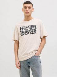 Jack & Jones Koszulka "Jeff" w kolorze kremowym rozmiar: S. Brązowe bezrękawniki Jack & Jones, s, bez wzorów, z bawełny, bez kołnierzyka, bez ramiączek. Za 44.19 zł.