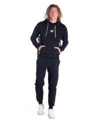 Bluza męska z kapturem i dużą kieszenią ZŁOTA. Czarne bluzy z kapturem LEONE 1947 APPAREL, na zimę, l, bez wzorów, z bawełny, z kapturem. Za 105.21 zł.