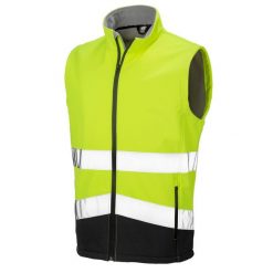 Męska Kamizelka Softshell HiVis. Czarne kurtki softshell SAFEGARD, m, bez wzorów, z softshellu, bez kaptura. Za 170.99 zł.