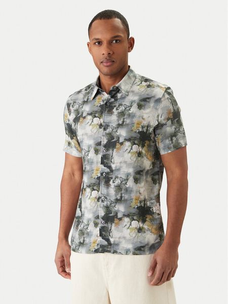 Guess Koszula M6GH65 W1916 Szary Regular Fit. Szare koszule Guess, l, z aplikacjami, z wiskozy, bez kołnierzyka, bez ramiączek. Za 294.99 zł.