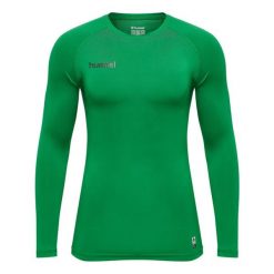 Koszulka termoaktywna z długim rękawem dla dorosłych Hummel First Performance. Zielone bielizna termoaktywna Hummel, xl, bez wzorów, z jersey, bez ramiączek. Za 80.00 zł.