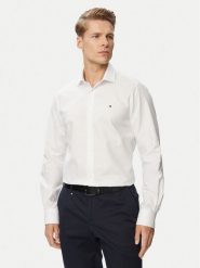 Tommy Hilfiger Koszula MW0MW43747 Biały Regular Fit. Białe koszule Tommy Hilfiger, m, bez wzorów, z bawełny, bez kołnierzyka, bez ramiączek. Za 329.99 zł.