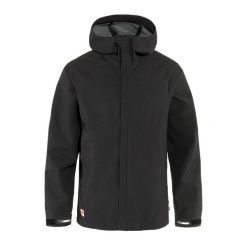 Kurtka przeciwdeszczowa męska Fjällräven HC Hydratic Trail. Czarne kurtki Fjällräven, m, bez wzorów, bez kaptura. Za 839.99 zł.