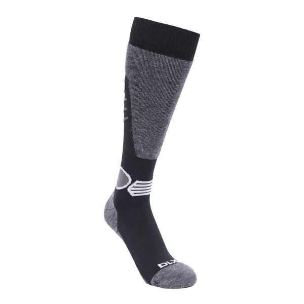 Skarpety Narciarskie Unisex Dla Dorosłych Anselm DLX. Czarne skarpety Trespass, bez wzorów, z elastanu. Za 76.99 zł.