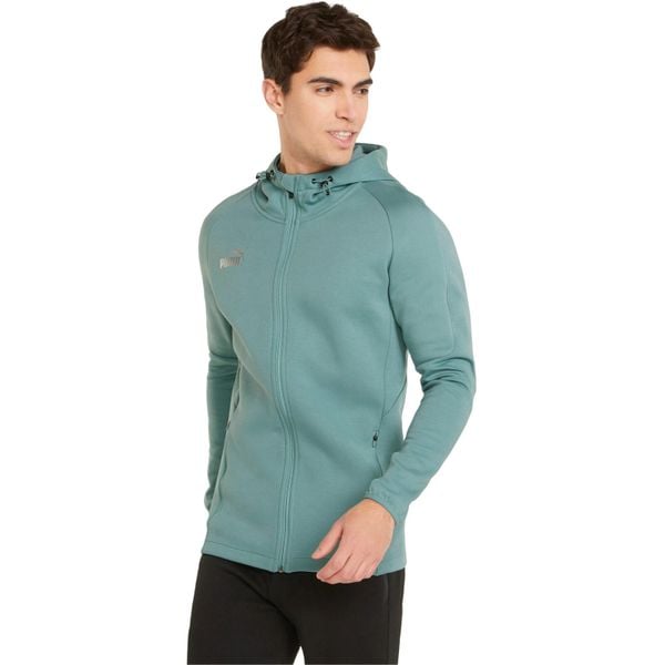 Bluza z kapturem męska Puma Team Final Casuals Hooded Jkt. Niebieskie bluzy Puma, m, bez wzorów, z bawełny, z kapturem. Za 315.05 zł.
