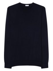 Seidensticker Sweter w kolorze granatowym rozmiar: M. Niebieskie swetry nierozpinane Seidensticker, m, bez wzorów, z bawełny, bez kołnierzyka, bez ramiączek. Za 196.24 zł.