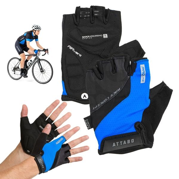 Rękawiczki rowerowe ATTABO Kinu Pro. Niebieskie rękawiczki ATTABO, bez wzorów. W wyprzedaży za 53.99 zł.