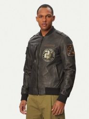 Aeronautica Militare Kurtka skórzana 261PN5055U100839 Czarny Regular Fit. Czarne kurtki Aeronautica Militare, m, bez wzorów, ze skóry, bez kaptura. Za 6,549.00 zł.