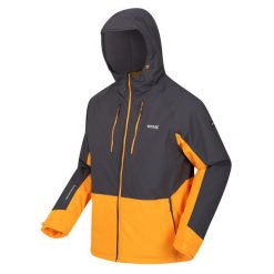 Kurtka turystyczna zimowa z membraną męska Highton Stretch III. Brązowe kurtki Regatta, na zimę, l, bez wzorów, z materiału, z kapturem. Za 368.90 zł.