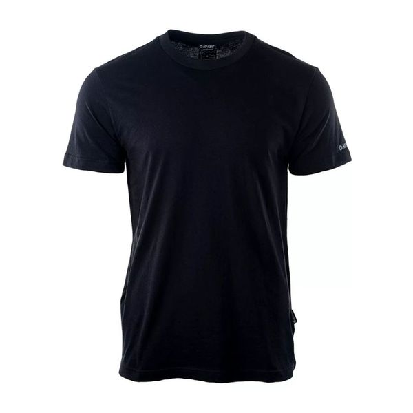 Koszulka męska Hi-Tec Plain - czarna, Rozmiar L. Czarne t-shirty Hi-tec, l, bez wzorów, z bawełny, bez kołnierzyka, bez ramiączek. Za 39.99 zł.