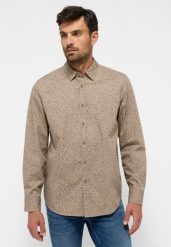 Męska Koszula MUSTANG Elmore Allover Print on Beige 1015906 12672. Brązowe koszule Mustang, m, bez wzorów, z bawełny, bez kołnierzyka, bez ramiączek. W wyprzedaży za 79.99 zł.
