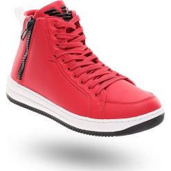 SNEAKERSY EA7 EMPORIO ARMANI. Czerwone buty sportowe casual EA7 Emporio Armani, z aplikacjami, przed kolano, bez zapięcia. Za 484.50 zł.