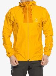 Kurtka przeciwdeszczowa męska Haglofs L.I.M Proof Jacket. Żółte kurtki Haglöfs, l, bez wzorów, z materiału, bez kaptura. Za 664.39 zł.