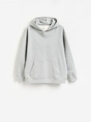 Gładka bluza z kapturem - szary. Szare bluzy z kapturem Reserved, l, bez wzorów, z bawełny, z kapturem. Za 159.99 zł.