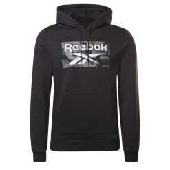 Bluza z kapturem męskie Reebok Camo. Czarne bluzy z kapturem Reebok, m, bez wzorów, z bawełny, z kapturem. Za 290.00 zł.