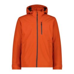 Kurtka Męska Softshell Pomarańczowa. Brązowe kurtki CMP, m, bez wzorów, z materiału, z kapturem. Za 379.99 zł.