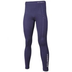 Getry turystyczne męskie Brubeck Wool Merino LE11120. Niebieskie legginsy długie sportowe Brubeck, m, bez wzorów, z wełny, trekkingowe. Za 252.35 zł.