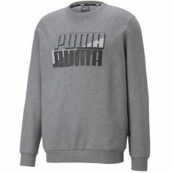 Bluza sportowa męska Puma Power Logo. Szare bluzy bez kaptura Puma, l, bez wzorów, bez kaptura. Za 234.00 zł.