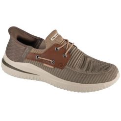 Buty sportowe Sneakersy męskie, Slip-Ins: Delson 3.0 - Roth. Szare buty sportowe casual Skechers, bez wzorów, z materiału, bez zapięcia. Za 349.99 zł.