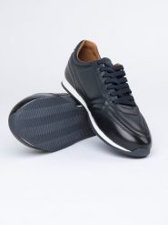 PAUL VESTERBRO Skórzane sneakersy w kolorze granatowym rozmiar: 41. Niebieskie buty sportowe casual PAUL VESTERBRO, bez wzorów, bez zapięcia. Za 190.63 zł.