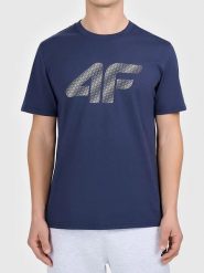 4F Koszulka w kolorze granatowym rozmiar: S. Niebieskie bezrękawniki 4F, s, bez wzorów, z bawełny, bez kołnierzyka, bez ramiączek. Za 35.43 zł.