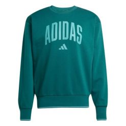 Bluza adidas Collegiate. Zielone bluzy Adidas, uniwersalny, bez wzorów, z dresówki, bez kaptura. Za 200.99 zł.