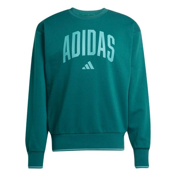 Bluza adidas Collegiate. Zielone bluzy Adidas, uniwersalny, bez wzorów, z dresówki, bez kaptura. Za 200.99 zł.